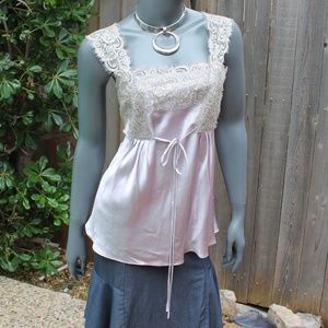 Anne Klein Silk & Lace Lilac Camisole Tank Size 12